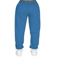 Paille дамски дъна твърди цветови спортни панталони с висока талия суитчъри ежедневно носете тренировъчни панталони сини 2xl