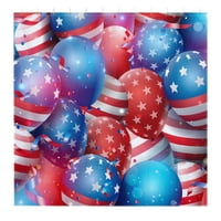 4 юли Душ завеса американски флаг звезди балон баня за баня Водоустойчива и лека завеса за баня за баня с куки, 35x