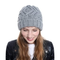 Жени плетани шапки, модна мека кокетна вълнена прежда есента зимна глава топла шапка за шапка за ски за ски пътуване за пазаруване на пазаруване