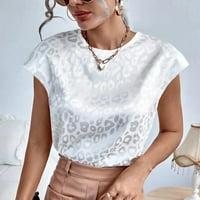 Тениски на B91XZ за жени плюс размер дизайн шик v шия сатен без ръкави от най -важните женски риза за жени дамски летни върхове бели, xxl