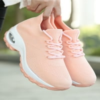 Lacyhop дамски чорап маратонки Air Cushion Sneakers Неплъзнете ежедневни обувки за ходене спортни дишащи комфортни обувки Лека дантела Up Trainers Orange 8