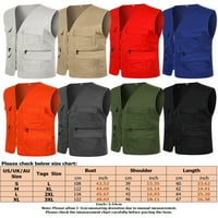 Paille жени v Neck Casual Leastcoat Utility Outdoor Cargo Vest Travel Safari Jacket Black XL