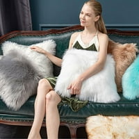 Възглавници за козина пухкави калъфи за възглавници, FAU плюш възглавница Нова луксозна серия Мерино стил декоративни възглавници за диван легло хол стол за кола, 20 20