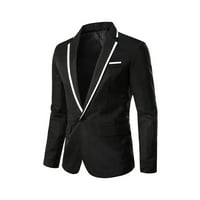 Cacommark Pi Men's Coats and Jackets Clearance Мъжки Англия твърд цвят висококачествен ежедневен единичен костюм черен костюм черно