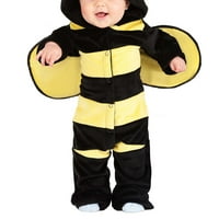 Хелоуин бебе бебе момиче момче животни косплей ромпър есен зима топла пчела пчела с качулка ромпер косплей комбинезон