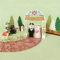 Ydxl сладък анимационен котешки младоженец Bride Design Miniature Doll Car Cafe Home Desktop Decor