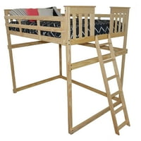 & L Мебели Versaloft Mission Full Loft Bed с крайна стълба и незадължителна подложка или хамак
