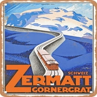 Метален знак - Швейцария Zermatt Gornergrat Vintage AD - Vintage Rusty Look
