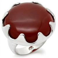 Жени високополивени сребърен пръстен стерлинги с полускъпозен в Ruby-размер 11