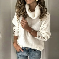 Плетена пуловерна жилетка за жени от женски коруртова плетен джъмпер пуловер с дълъг ръкав Елегантни ежедневни върхове