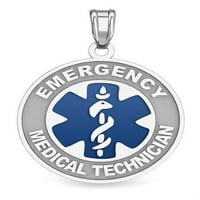 Стерлинг сребърен EMT Медицински чар или висулка -