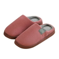 Обувки чехли обувки домашен памук жени за мъже на закрито мек подмен топъл женски чехъл горещо розово
