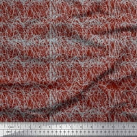 Soimoi Red Japan Crepe Satin Fabric Brush Stroke Abstract Print Fabric край двора