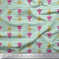 Soimoi Polyester Crepe Fabric Artistic Floral Ethnic Fabric щампи по двор широк