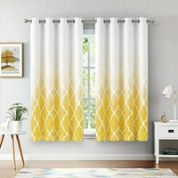 Lumento прозорци завеси завеси завеси градиент цвят Grommet Top Yellow W: 52 XL: 95