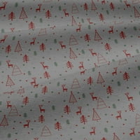 OneOone Viscose Jersey Grey Fabric Коледна тъкан за коледна рисунка за шиене на отпечатана занаятчийска тъкан край двора широк