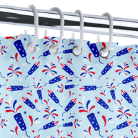 Четвърти юли печат Независимост Ден Водоустойчив плат за душ завеса с куки, полиестер тъкан Зимен завеси за завеси за душ, декорации за баня за душ, 72x