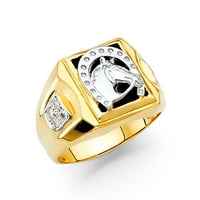Jewels 14K жълто злато, симулирани Ony Mens Fashion Anniversary Ring Size 12