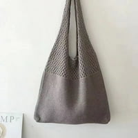 Чанти за рамо Chaolei за жени пролет през лятото преносимо ретро куха плетена ръчна чанта за една рамо за пътуване спорт къмпинг пътуване чанта за пазаруване на чанта