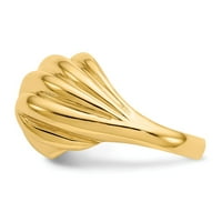 Истински 14kt жълто злато полиран вихър Купол Размер на пръстена: 5; за възрастни и тийнейджъри; За жени и мъже