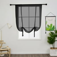 Lumento връзване на прозореца завеса панел завеси термично изолирани модни завеси Pock Pocket Garden Sheer Black W: 23 XL: 55