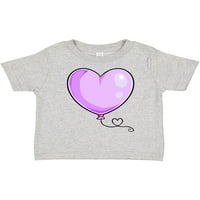 Тениска за момиче с мастило Purple Balloon Heart Gift Toddler или малко дете