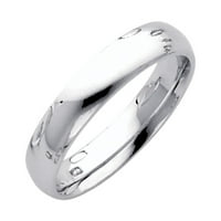 Бижута 14k бяло злато солидно тежко тегло обикновен традиционен комфорт приспособяване на сватбения пръстен с размер 8