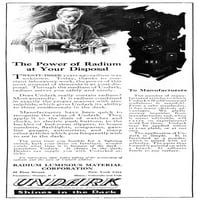 AD: Undark, 1921. Намерична реклама за Undark Radium Luminous Material. Илюстрация, 1921. Печат на плакати от