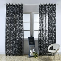 Гадоторски листа отпечатани Voile sheer grommet завеса панел за мебели за хол мебели за домашен декор
