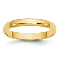 14k жълто златово пръстенна лента Сватба стандарт половин кръг