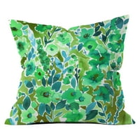 Откажете дизайни Ейми Сия Исла Флорална зелена възглавница за хвърляне