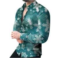 Мъжки върхове- Кокариран блуза с блуза с дълъг ръкав небрежен, за пролетния есенно небесно синьо xxl