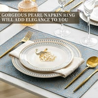 Перлени пръстени за салфетки за Pearl Peacock за официална или небрежна трапезария, за вашето семейно събиране, сватба, празници