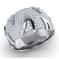 Истински 2carat кръгла изрязана диамантен прунг клъстер Булчинска сватбена лента пръстен годишнина Solid 10K Gold JK I1