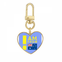 Съм от Австралия Art Deco Fashion Gold Heart Keychain Metal Keyring притежател