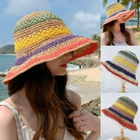Жени слънце шапка един размер редовно прилягане дишащи дъгови цветове кофа шапка