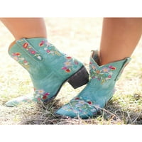 Avamo Womens Cowboy Boots бродерия Cowgirl Western Mid Calf Vintage Boots Каране на ботуши