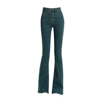 Женски панталони Небрежни високи талии Слаби разтегателни дънки Прости и изискани дизайнерски панталони за женски