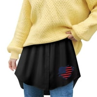 Независима станция дива риза люлка пуловер пола, поставена отвътре с отпечатана половина пола на тялото Независим ден, работеща пола дъгова пола за жени