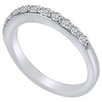 0. Карат кръгла форма бяла естествена диамант Тредиционно загадъчен пръстен 14k твърд бял златен пръстен Размер-10