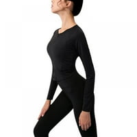 Клирънс дами йога тънък цип с дълъг ръкав спортни тренировки тренировки за тренировки за тренировки за бързо изсушаване на тесен ежедневен спорт риза