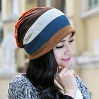 jiaroswwei жени зимна модна ивица шапка шапка памучна смес от шал шал хубаво хубаво