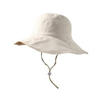 Двустранна шапка с кофа мода проста японски стил широк ръб слънце защита шапка на открито ваканция лятна шапка на слънце