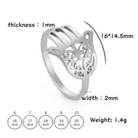 Toyella Hamsa Fatima Hand Ring Мъжки и женски титанов стоманен пръстен бижута злато Размер 8