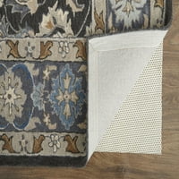 Homeroots ft. Taupe Blue & Ivory Wool Floral Hand Tufted Ръчно изработен петна устойчива правоъгълна площ килим