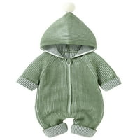 Новородени качулки боди плетани за трикотажни дрехи Playsuit One ежедневни пътувания Romper Jumpsuite Green