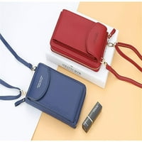 Моден портфейл за чанта за мобилен телефон за жени, големи слотове за карти, чанта, монохромен, диагонален джоб, многофункционален съединител с джоб с цип