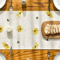 Жълти цветя маргаритка пчели пролетна маса бегач сезон сезонен великденски празник кухня трапезарна маса декорация за домашно парти на закрито
