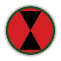 Стикер за 7 -ми пехотен дивизия - самозалепващ винил - устойчив на атмосферни влияния - Произведен в САЩ - Съвместна база Lewis -McChord