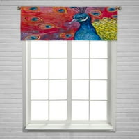 Многоцветни пауни Модерни художествени завеси за прозорци валантни пръчки джоб